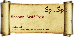 Szencz Szénia névjegykártya
